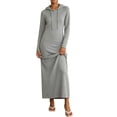 thumbnail image 3 of Dvprdro Hooded Sweatshirt Dress for Women Long Sleeve Loose A Line Maxi Summer, 3 of 6