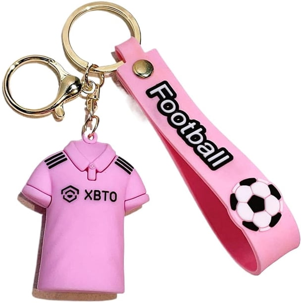 Yanonmyfd Jersey keychain Soccer Ball Key Chain, Football World Cup Key Chains Pendant, Man's Sports Ball KeyChains,Pink