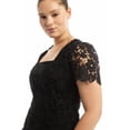 thumbnail image 4 of June & Vie Women's Plus Size Square-Neck Lace Midi Dress, 4 of 6