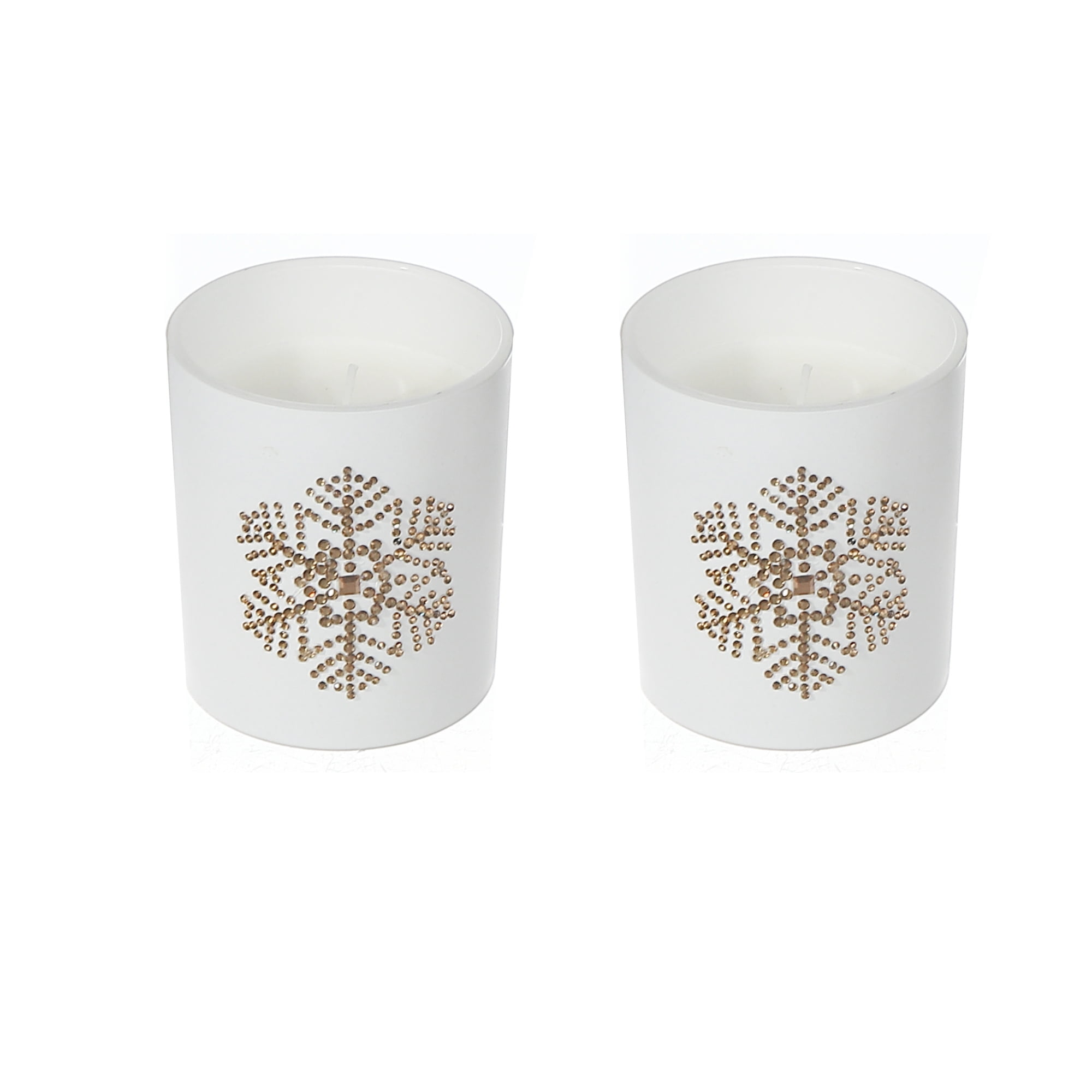 Bougie Parfumée En Pot Blanc Mat 7 Oz (Flocon De Neige) (Forêt Sacrée) - Lot De 2