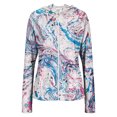 thumbnail image 6 of UPF 50+ Sun Protection Hoodie for Women - Abstract Fluid Art Print Long Sleeve Zip Up Jacket with Thumbholes & Pockets, Lightweight Summer Active Rash Guard Sky Blue L, 6 of 6