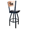 thumbnail image 2 of Holland Bar Stool  25 in. L038 - Black Wrinkle Pitt Swivel Bar Stool with Laser Engraved Back, 2 of 3