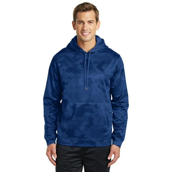 Sport-Tek Men's Sport-Wick CamoHex Fleece Hooded Pullover