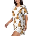 thumbnail image 3 of Womens Pajama Sets With Pocket, German Shepherd Dog Yellow Lounge Sets Short Sleeve Sleepwear PJ Sets for Women, 3 of 6