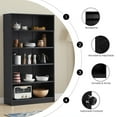 thumbnail image 6 of MAYEERTY Black 4-Shelf Modern Wood Bookcase, 48" Tall, for Bedroom, Living Room, and Manga Library, 6 of 6