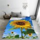 thumbnail image 5 of Balery Blue Sky Sunflower Manta de Felpa Suave y Acogedora – Cobija de Franela Aterciopelada para Cama, Lavable y Cálida para Sofá, Mascotas, Transpirable-40"x30", 5 of 7