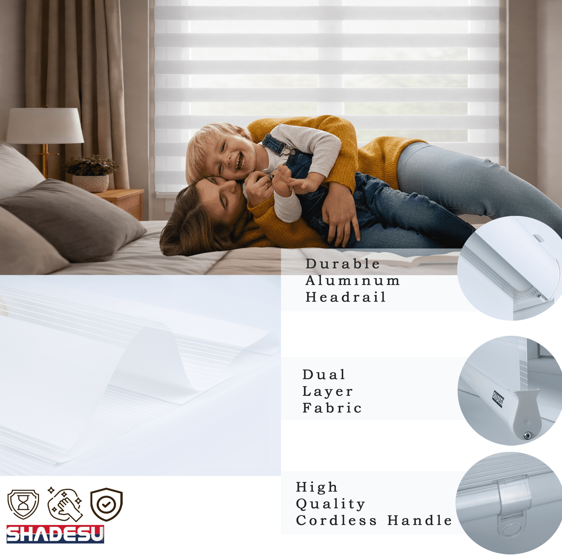 TurkishSouq Cordless Zebra Blinds For Windows-70 in