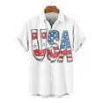 thumbnail image 4 of WREESH Men Summer Button Up Shirt American Flag Print Short Sleeve Casual Hawaiian Beach Shirt 4th of July with Pocket, 4 of 7