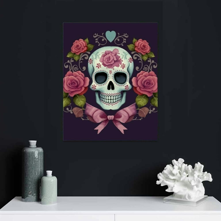 Day Of The Dead DIY Photo Frames Kit - Mexican Sugar Skull Stickers & Paper Frames (24 Pieces)