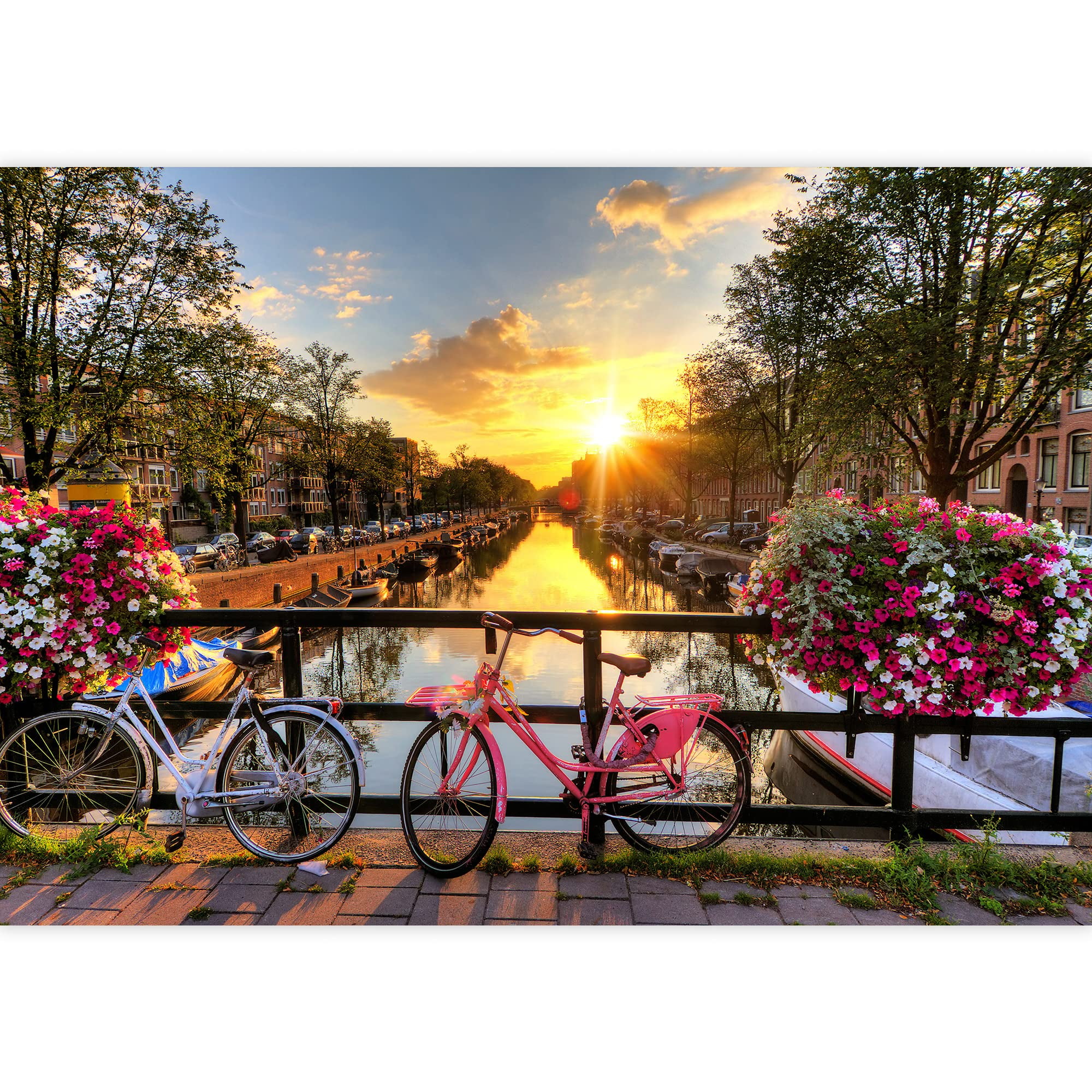 wall26 - Beautiful Sunrise Over Amsterdam, The Netherlands wall26 - Beautiful Sunrise Over Amsterdam, The Netherlands