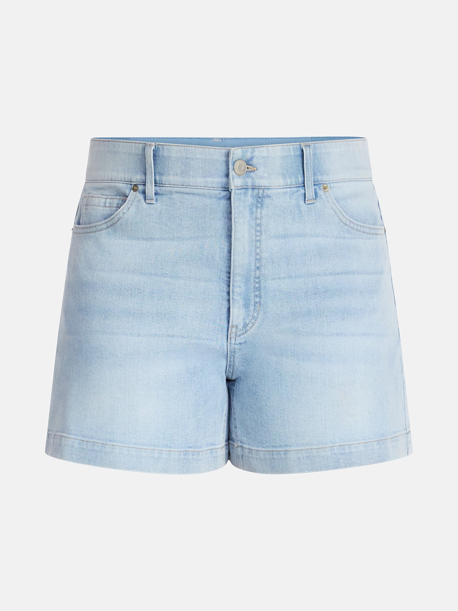 Terra & Sky Women's Plus High Rise A Line Denim Shorts, 5" Inseam, Sizes 16W-26W