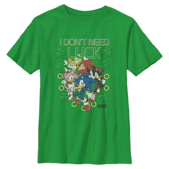 Boys Sonic the Hedgehog I Don't Need Luck Team T Shirt