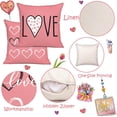 thumbnail image 5 of 4PCS Pink Valentine’s Day Throw Pillow Case Decorations - Valentine Linen Cushion Cover 18 x 18 Inches Heart Love Gift Decor for Sofa Couch, 5 of 6