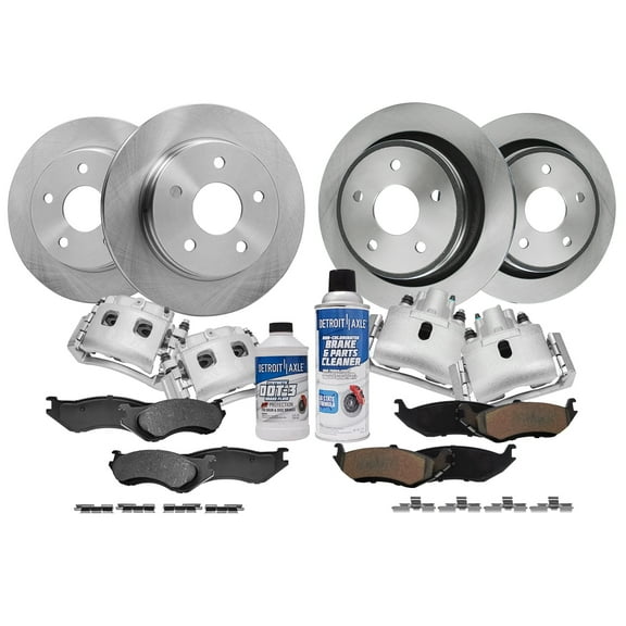 Detroit Axle - Front Rear Brakes and Rotors Brake Pads Brake Calipers Replacement for Dodge Durango Fits select: 2003-2005 DODGE RAM 1500 ST/SLT, 2002 DODGE RAM 1500