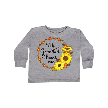 

Inktastic My Grandad Loves Me with Sunflower Wreath Gift Toddler Boy or Toddler Girl Long Sleeve T-Shirt