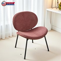 Hassch Modern Upholstered Shell Lounge Chair, Stylish Accent Side Chair with Wide Seat & Metal Legs, for Home Office and Living Space (Bean Paste Red)