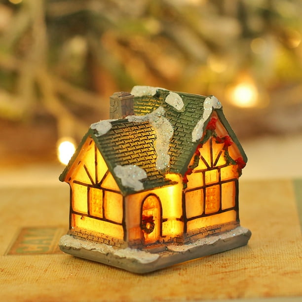 Mini Christmas Village LED Lighted Christmas Village Houses with