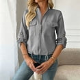 thumbnail image 4 of Women's Sports Jacket Baeitkot Women's Solid Color Casual Stand Collar Long Sleeved Outdoor Sports Zipper Jacket with Pockets Gray XL, 4 of 9