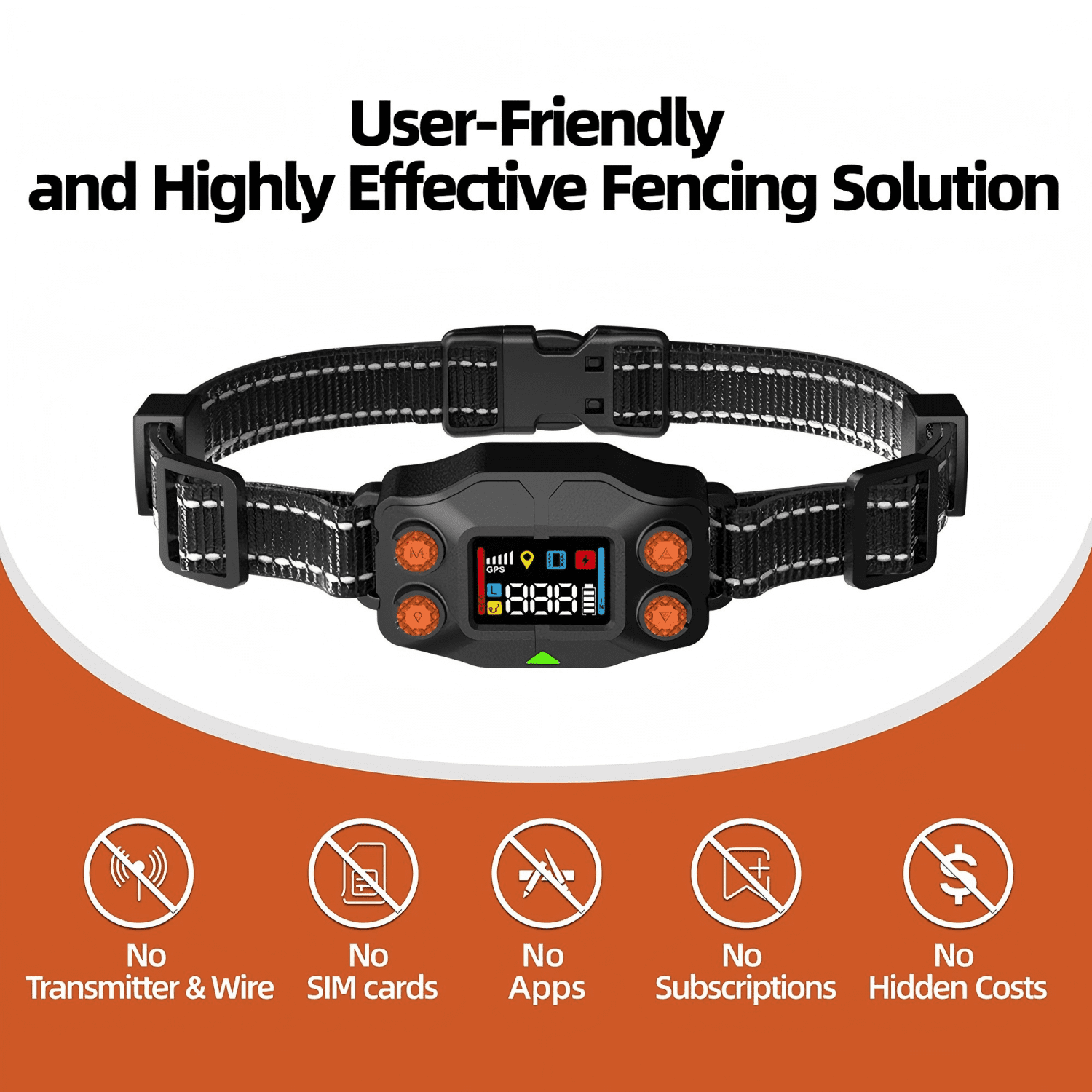 GPS Wireless Dog Fence, Electric Fence for Dogs,3 Warning Modes, Adjustable 25-999 Yards Range, IPX7 Waterproof Collar, Pet Containment System, Outdoor Use, for Dogs Over 15 Lbs