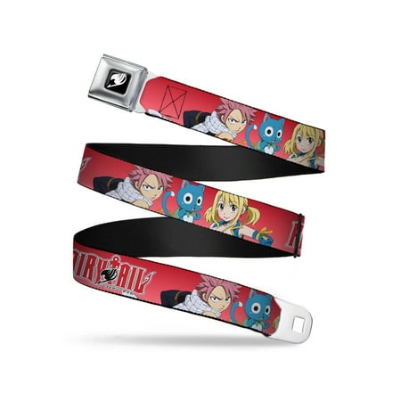 FAIRY TAIL 3-Character Group Pose Red-Fade Webbing - Seatbelt Belt