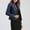 Blue#1, variant on Plus Size Tops for Women,Womens Blouses,Casual Women's Collar Neck Summer Outwear Pocket Zipper Regular Women's Hoodless Faux Leather Long Sleeve Tops