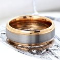 thumbnail image 6 of Tungsten Carbide Rings for Men Wedding Bands for Him 8mm Silver Rose Gold Plated Brushed Center, 6 of 10