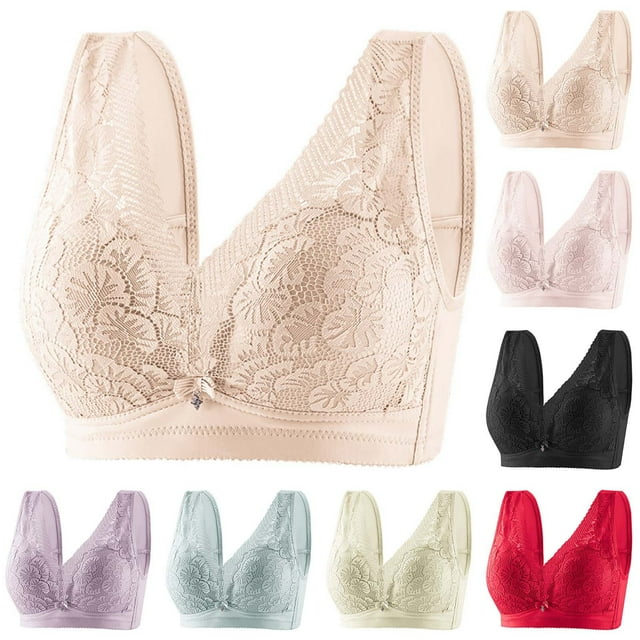 JDQJBZ Women Plus Size Bra,Women's Solid Color Steel Ring Oversized Gathering Bra Daily Bra