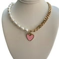 thumbnail image 2 of SBS Pearl and Chain Statement Heart Necklace, 2 of 7