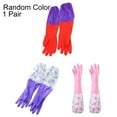 thumbnail image 6 of 1 Pair Waterproof Housework Long Cuff Rubber Latex Bowl Clothes Cleaning Gloves, 6 of 7