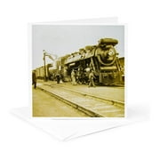 3drose, Steam Train Locomotive No. 6050 Canadian Railway Railroad Circa 1920, 1 Greeting Card with Envelope