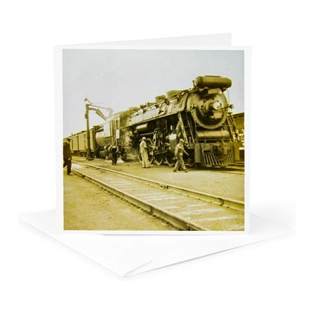 3drose, Steam Train Locomotive No. 6050 Canadian Railway Railroad Circa 1920, 1 Greeting Card with Envelope