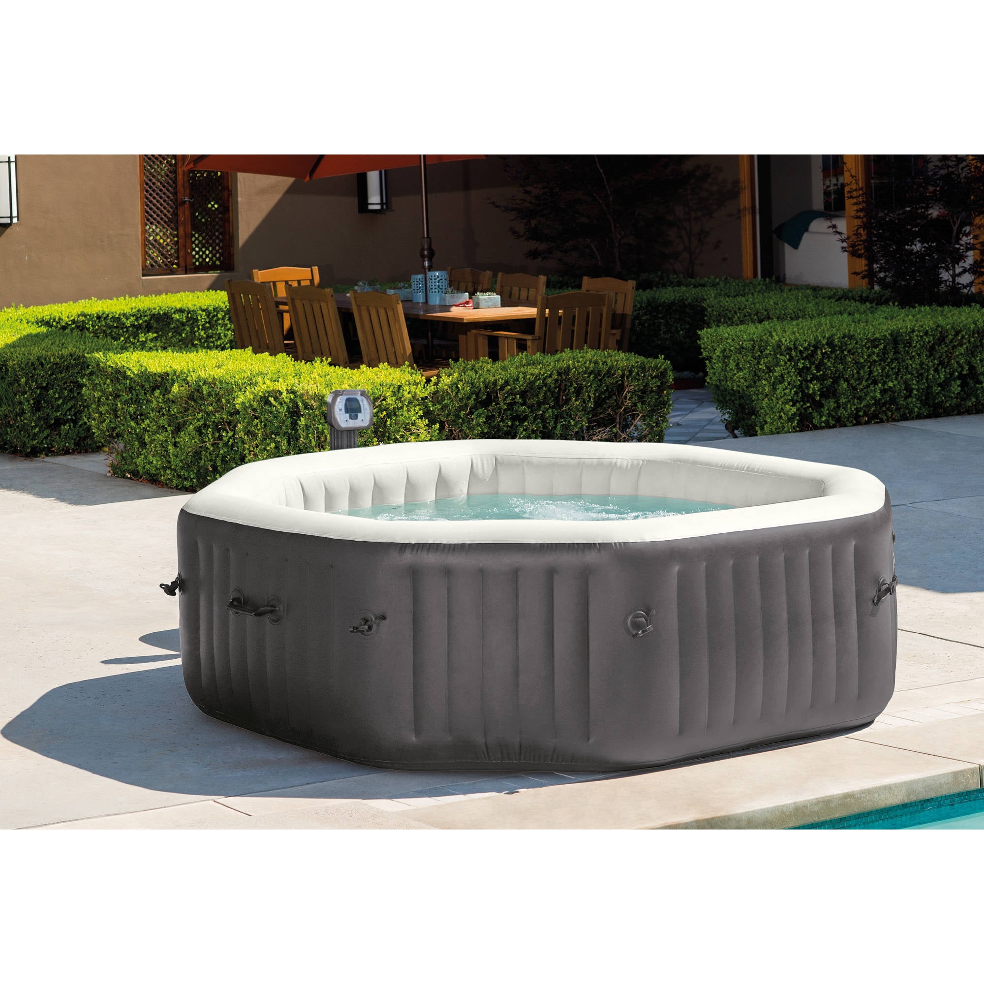 Intex 140 Bubble Jets 6 Person Octagonal Portable Inflatable Hot Tub