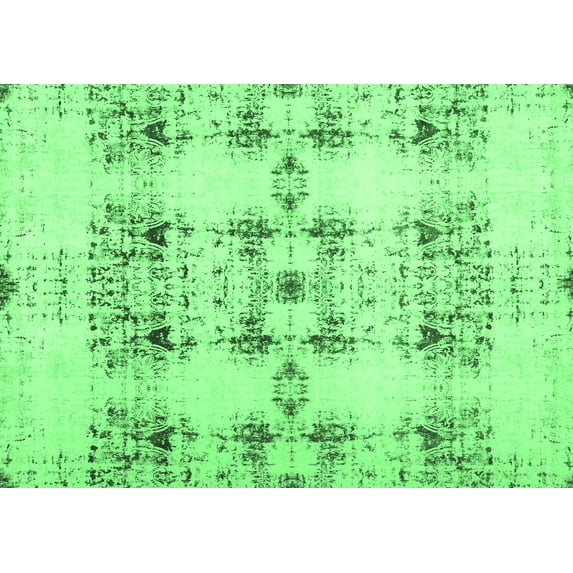 Ahgly Company Indoor Rectangle Solid Emerald Green Modern Area Rugs, 8' x 12'