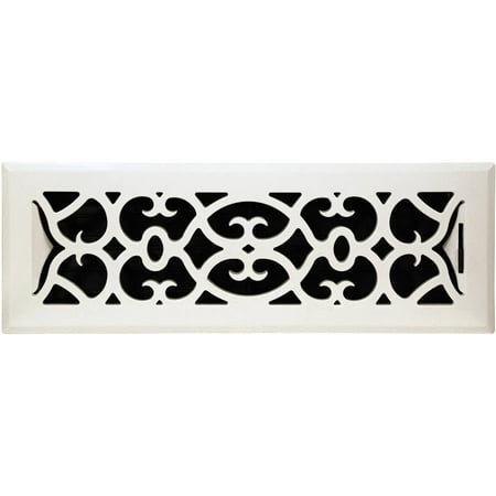 Victorian Register - Plastic Floor Register, White Finish, Victorian Design, 4