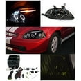 thumbnail image 2 of Honda Civic 2/3/4 Door Glossy Black Halo LED Projector Headlights+Fog Lights, 2 of 2