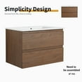 thumbnail image 6 of 30" Bathroom Vanity With Ceramic Sink - 2 Soft-close Drawers, Piece Wall Mounted, Graceful, 6 of 7