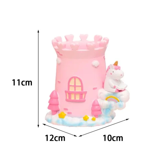 Castle Design Resin Pen Holder Organizer For Desk Storage Decorative Accessory