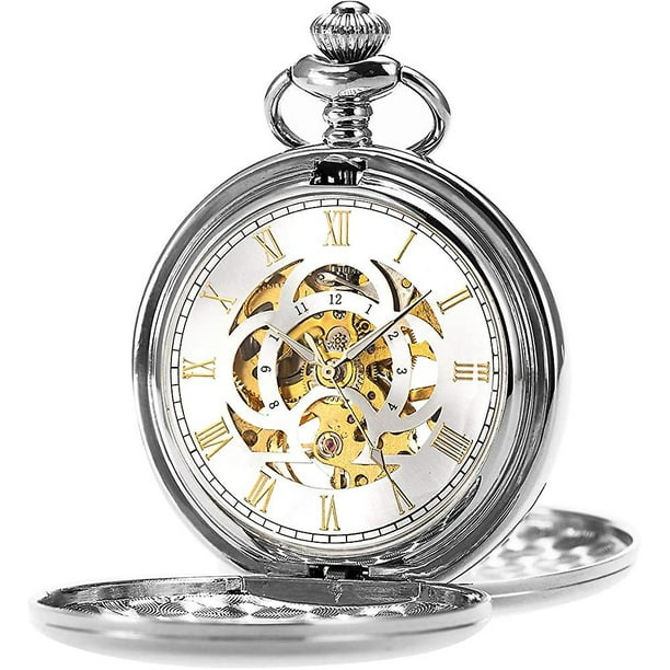 Reloj de bolsillo para hombre reloj de bolsillo mecanico clasico de cuerda manual regalo romano Steampunk Walmart en linea