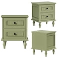 thumbnail image 6 of Eclife Set of 2 Nightstand 2 Drawers Wood Mid-Century Modern Bedside Table for Adult Bedroom, Retro Green, 6 of 8