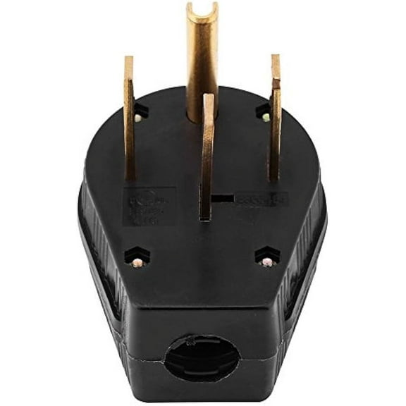 14-50P 50A 125/250V Straight Blade Male Plug USA 3 Pole Industrial Grade Grounding 4-Prong Power Generator Plug Replacement