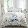 thumbnail image 2 of Blue Spring Floral Bedding 3 Piece Duvet Cover Set Twin Size, Watercolor Blooming Summer Botanical Soft Microfiber Comforter Cover with Zipper Closure & Pillowcases, FadeResistant Quilt Cover, 2 of 9