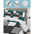 thumbnail image 4 of Quilts Twin Size Bedding Set, Abstract Green Grey Lightweight Quilted Comforter, Modern Geometric Color Blocks Soft Reversible Bedspread Coverlet with Pillow Covers for All Season, 68" x 86", 4 of 7