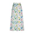 thumbnail image 5 of 2025 Clearance Items under $5.00 Viikei Women's Skirt with Side Slit for Comfort,Women's Printed Elastic Waistband Pleated Pocket Skirt With Mid Calf Skirt Green S, 5 of 5