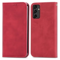 Dteck Shockproof Case for Samsung Galaxy A14 5G, Magnetic PU Leather Flip Back Cover Foldable Cover Card Holder Slot Stand for Galaxy A14 5G,Red