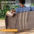 thumbnail image 6 of PARKWELL 6 Pieces Outdoor Patio Furniture Set,Luxury 6" Thick Conversation Set with Swivel Glider Chairs,All-Weather Seating Furniture Set for Backyard Deck, Brown/Navy, 6 of 17