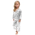 thumbnail image 3 of TIWEKE Pyjamas Roses, Pyjamas Imitation Soie pour Enfants Ensemble Dessiné à la Main Vêtements de Maison pour 13-14 Ans, 3 of 7