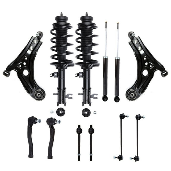 cciyu Struts Suspension Kit for Chevrolet Aveo 2004-2011 Includes Complete Struts Assembly Control Arm and Ball Joint Assembly shock absorber Stabilizer Bar Link Kit Tie Rod End