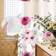 thumbnail image 3 of No Hook Shower Curtain, Pink Roses Shower Curtains for Bathroom with See Through Top Window, Romantic Flowers Leaves Vintage Country Waterproof & Washable Bath Curtain Extra Long 72"x84", 3 of 9