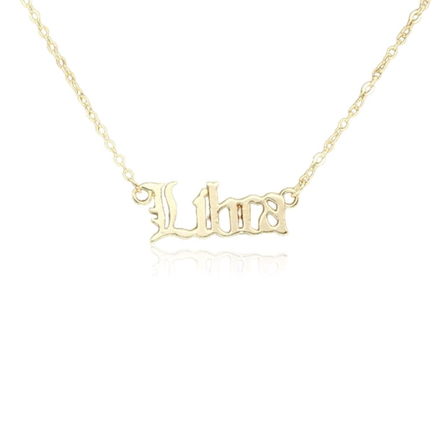 Sonducket Doce signos del zodiaco encanto constelaciones amistad collar joyería cadena colgante para amante Festival regalos Libra oro Type3 NO3