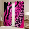 thumbnail image 3 of Homewish Chic Zebra Leopard Print Black Out Curtains, Pink Wateroclor Art Curtains Pack of 2 (42x63 Each), Modern Fashion Abstract Bedroom Curtains, Living Room Curtains Decor, 3 of 7
